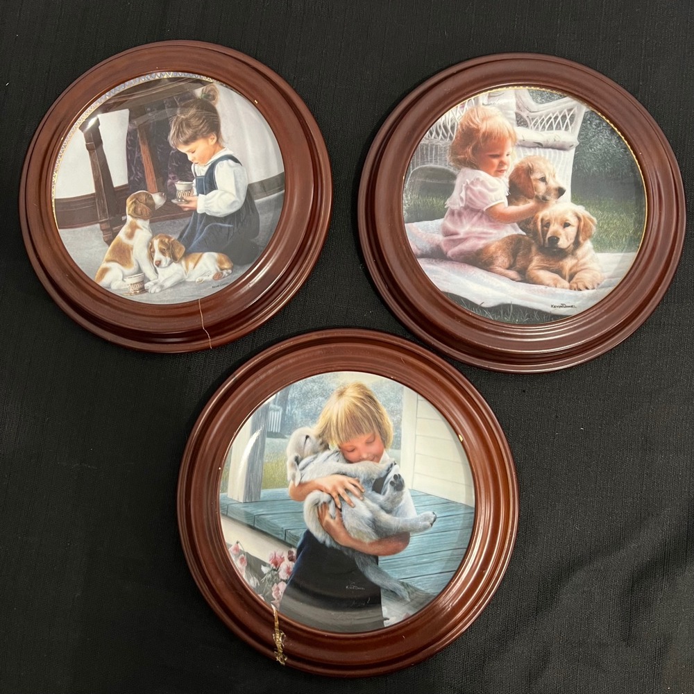 Bradford Exchange Kevin Daniel Quiet Moments Framed Collector Plates Set of 3